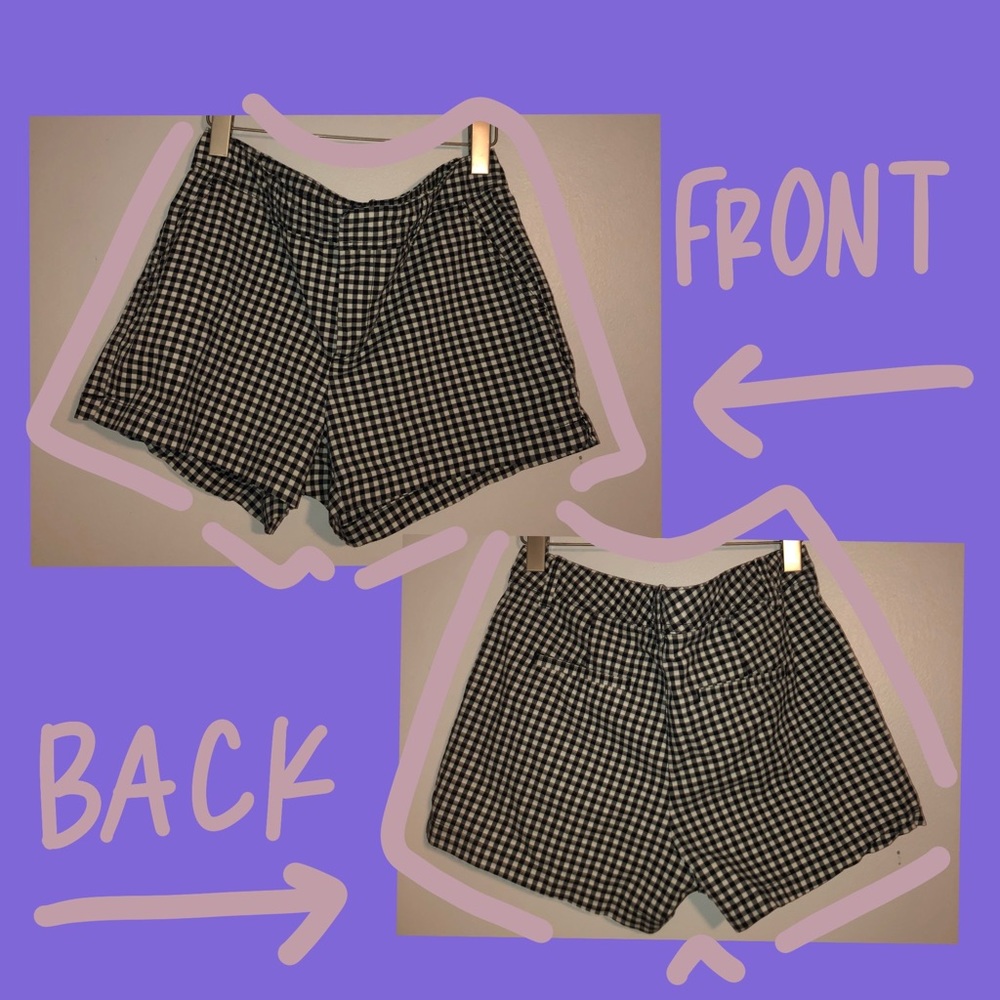 GAP BLACK AND WHITE GINGAM SHORTS